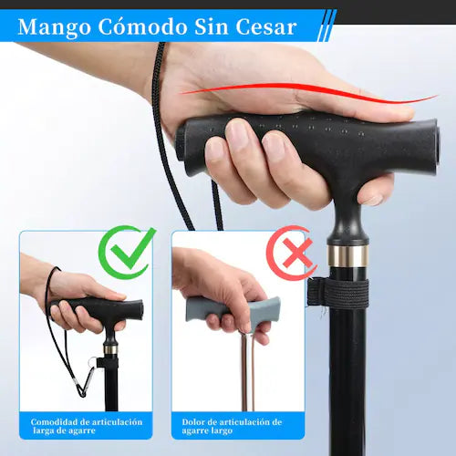 Bastón Ortopédico Plegable Con Luz Led