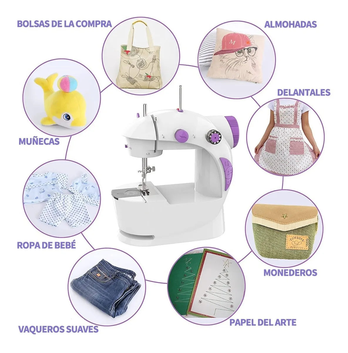 MINI MAQUINA DE COSER CON MESA PORTATIL