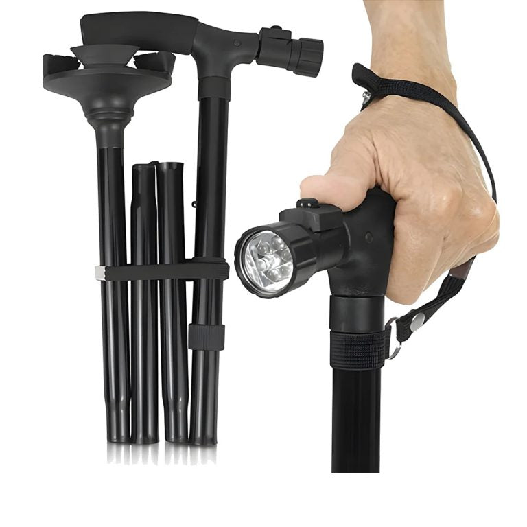 Bastón Ortopédico Plegable Con Luz Led
